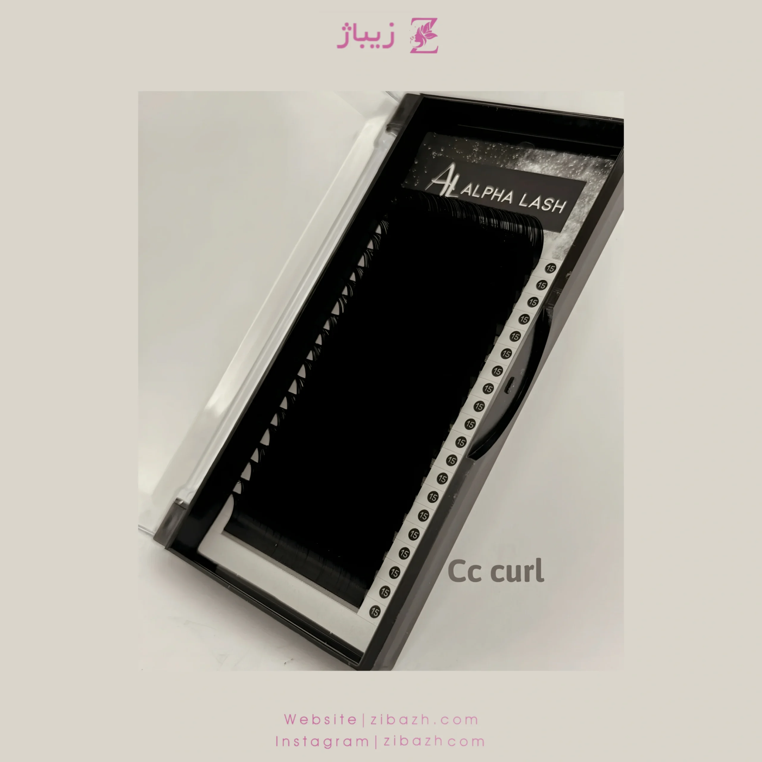 پالت مژه ALPHA LASH مدل CC غیر فست فن ضخامت 0.7 – 20 لاین (سایز 15-8)