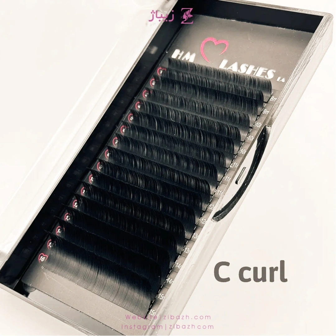 پالت مژه HM مدل C فست فن ضخامت 0.7 میکس سایز – 12 لاین