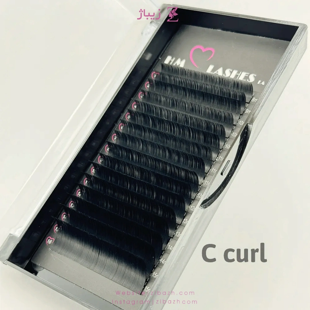 پالت مژه HM مدل C غیر فست فن ضخامت 0.15 میکس سایز – 12 لاین