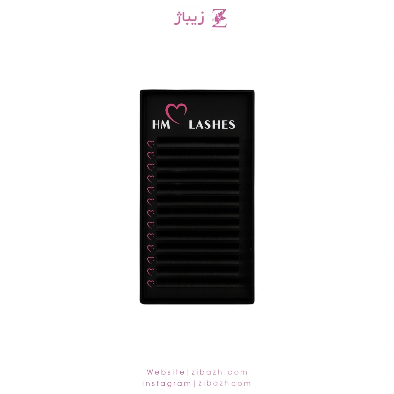 hm_eyelash_palette_model_c_non_fast_fan_thickness_0_52_mix_size پالت مژه HM مدل C غیر فست فن ضخامت 0.5 میکس سایز - 12 لاین