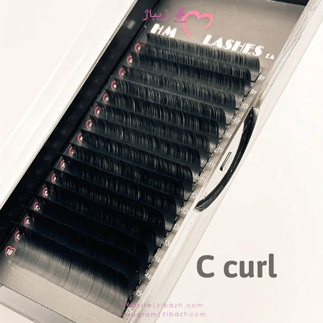 پالت مژه HM مدل C غیر فست فن ضخامت 0.5 میکس سایز - 12 لاین