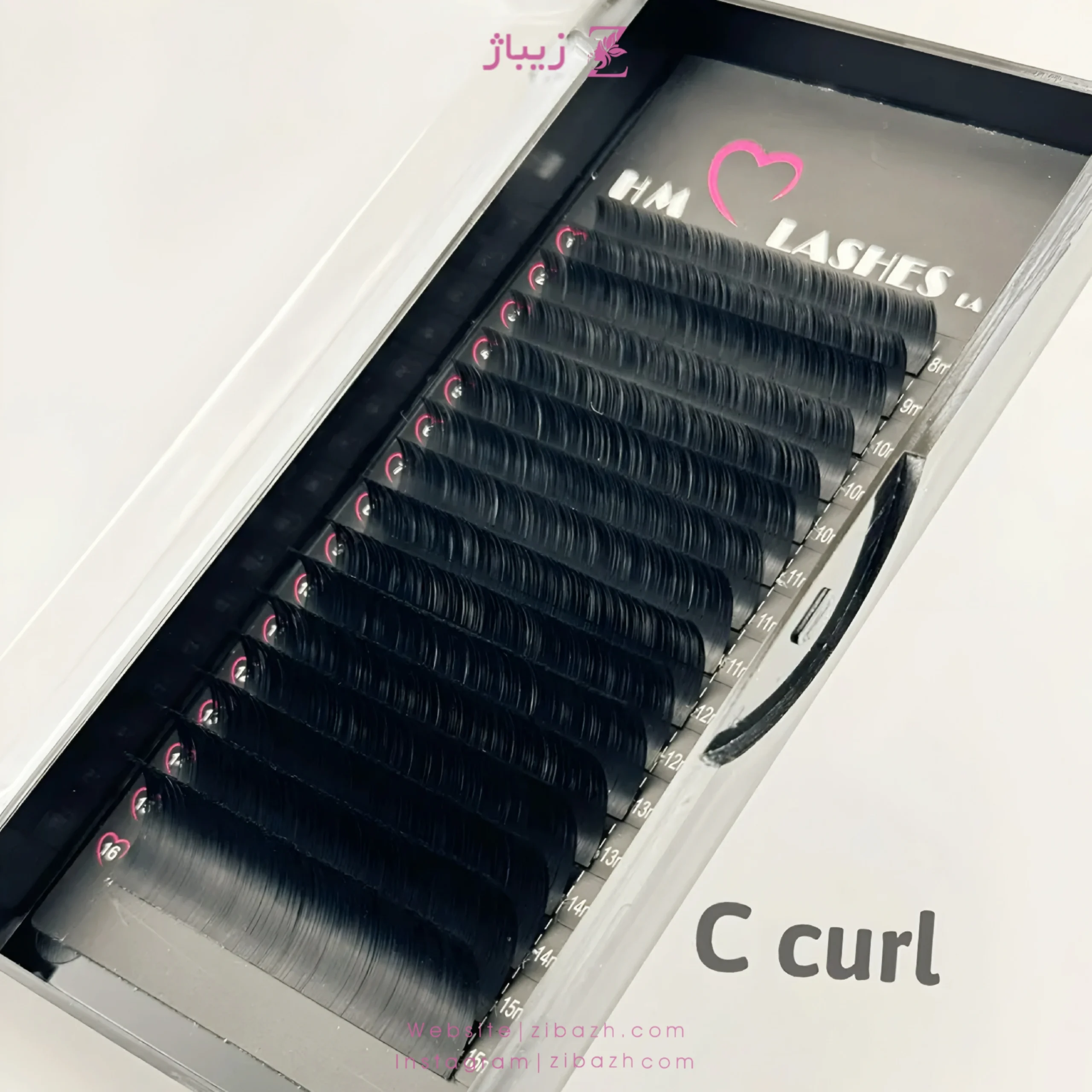 پالت مژه HM مدل C غیر فست فن ضخامت 0.7 میکس سایز - 12 یا 16 لاین