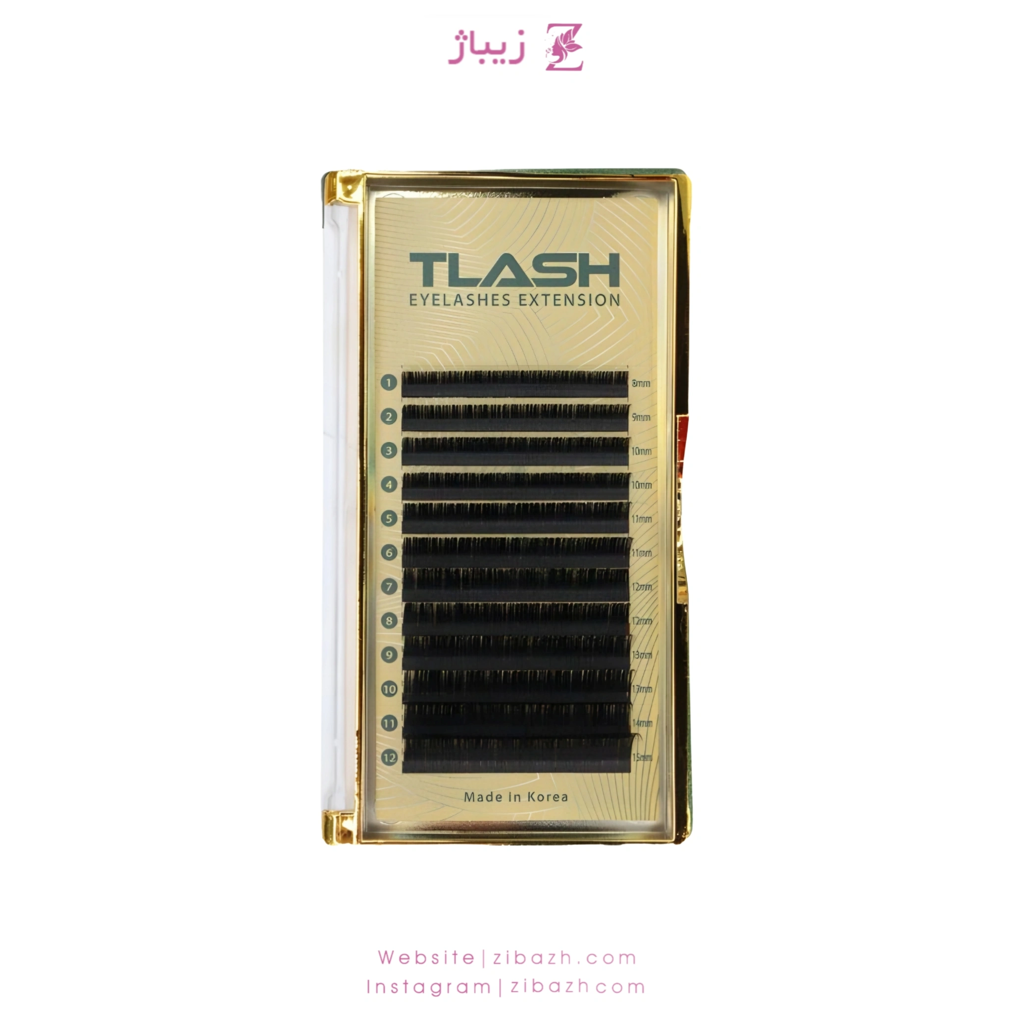 پالت مژه TLASH مدل CC غیر فست فن ضخامت 0.7 – 12 لاین سايز 8