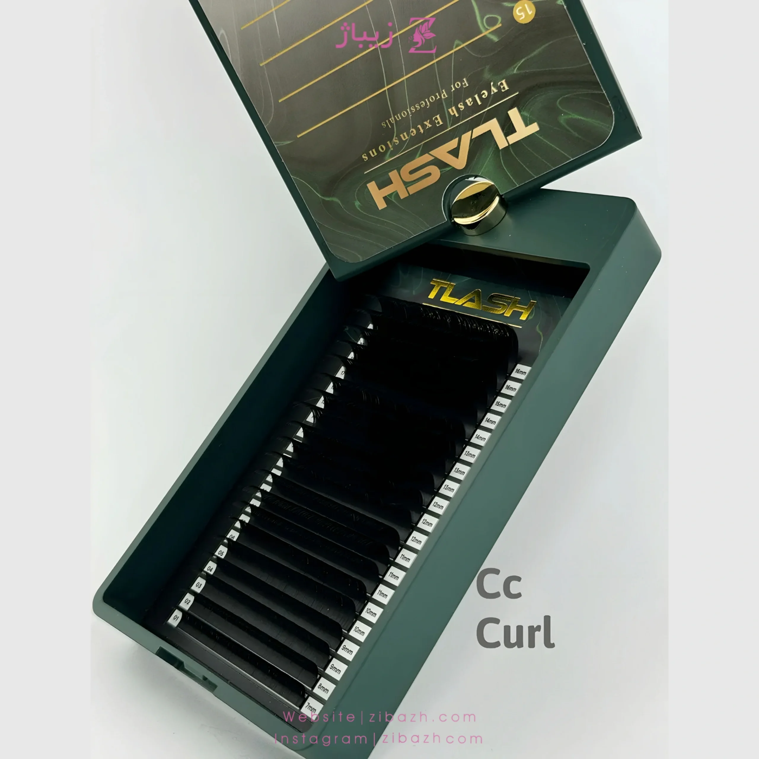 پالت مژه TLASH مدل CC غیر فست فن ضخامت 0.7 – 20 لاین