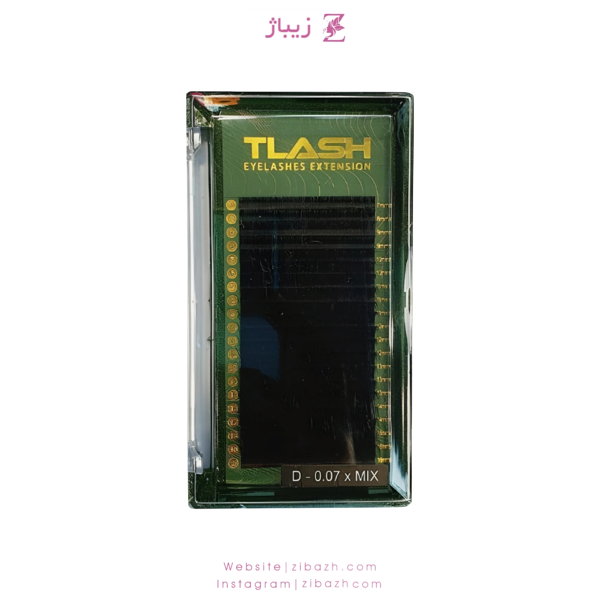 پالت مژه TLASH مدل D غیر فست فن ضخامت 0.7 – 20 لاین میکس سایز