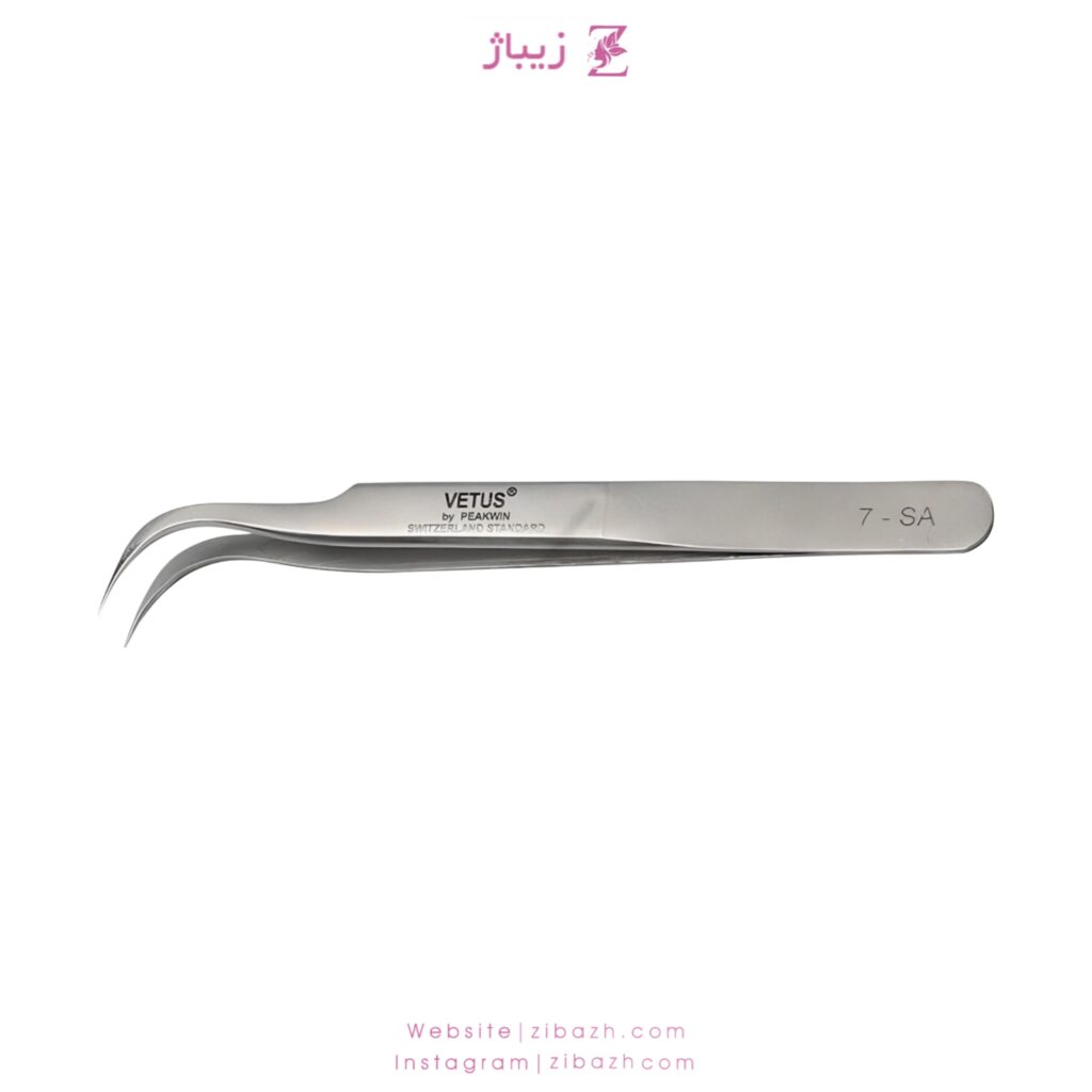 پنس اکستنشن مژه ایزوله غیر دست ساز وتوس مدل 7-SA سر دلفینی