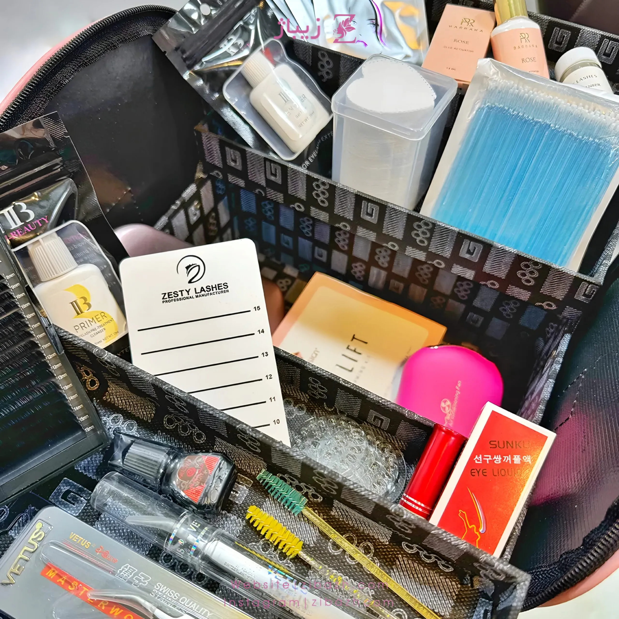 کیف طبقاتی مخصوص لوازم آرایشی و مژه و ابرو