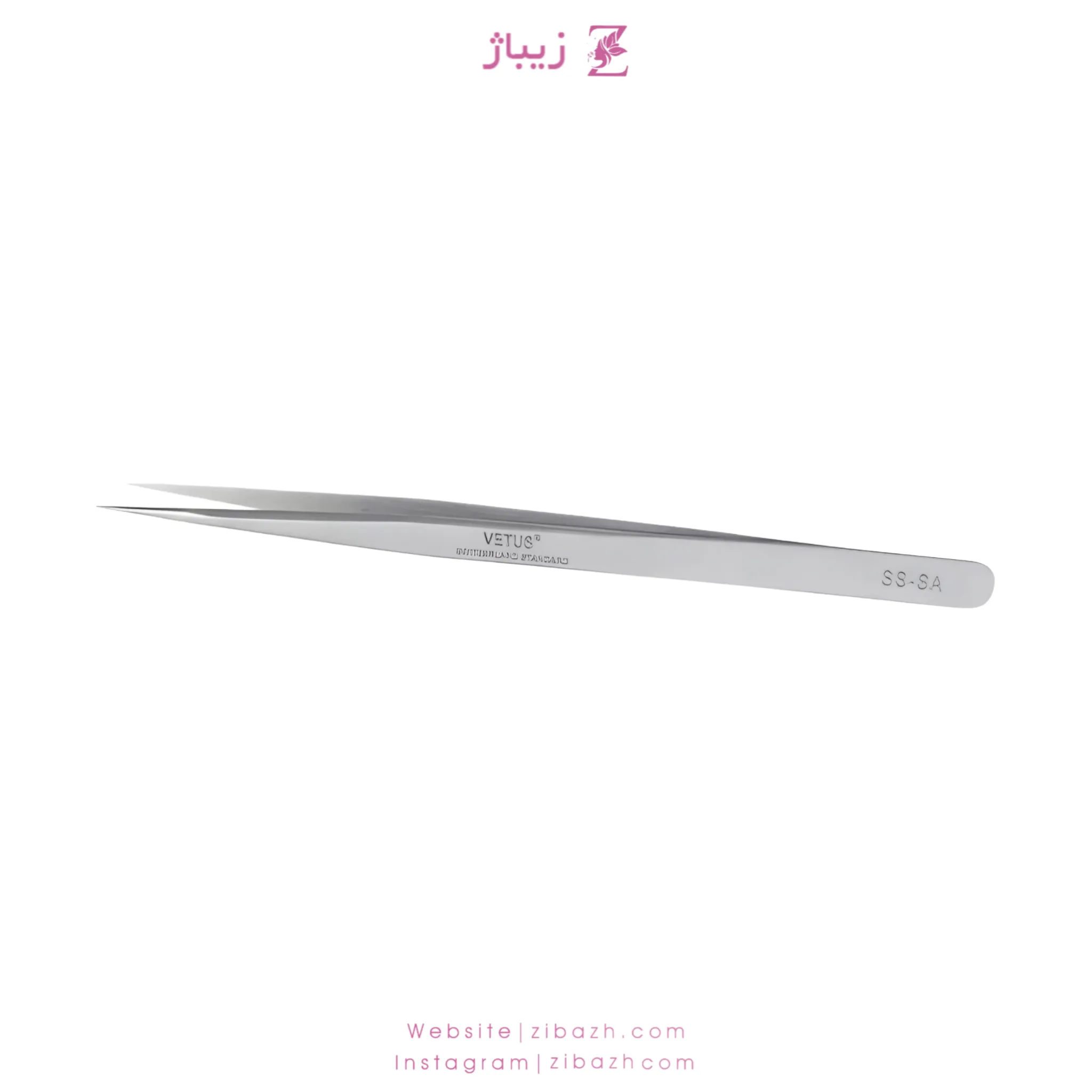 vetus_eyelash_extension_isolation_tweezer_ss_sa_straight_tip_zibazh پنس اکستنشن مژه ایزوله غیر دستساز وتوس مدل SS-SA سر صاف
