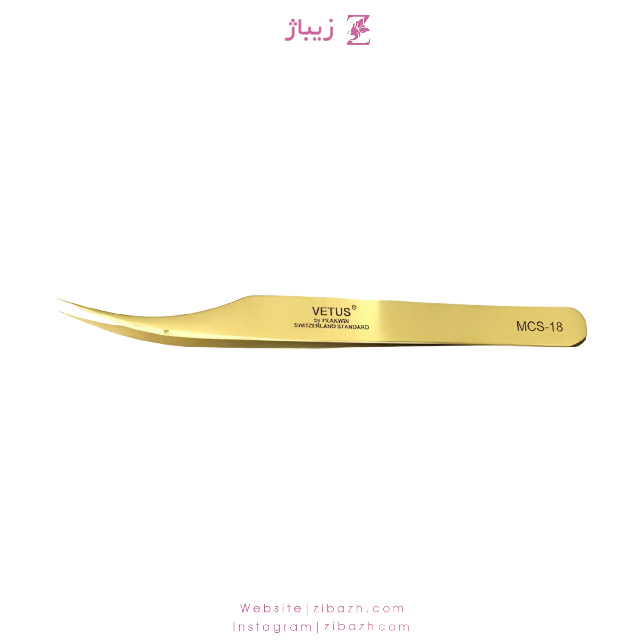 پنس اکستنشن مژه ایزوله دست ساز وتوس مدل MCS-18 سر دلفینی