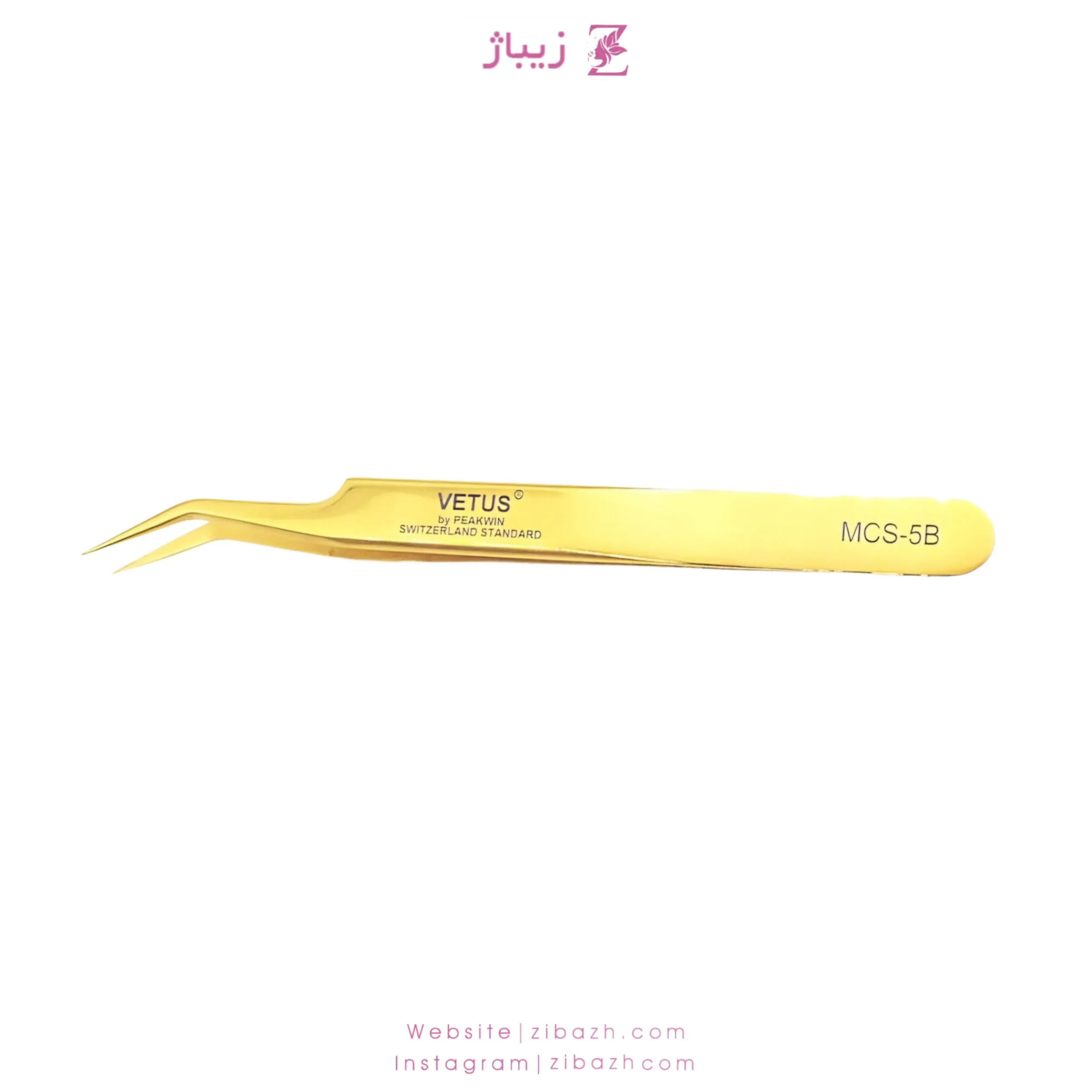 پنس اکستنشن مژه ایزوله دست‌ساز وتوس مدل MCS-5B سر خم 75 درجه